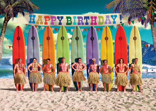 Happy Birthday Surfers Greeting Card by Max Hernn